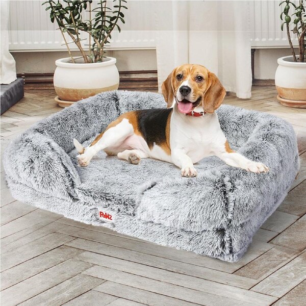 Pawz Dog Calming Bed Warm Soft Plush Comfy Sleeping Kennel Memory Foam Mattress M
