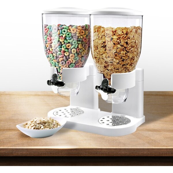 Toque Cereal Dispenser Double Container White