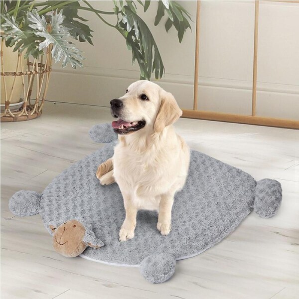 Pawz Pet Bed Cat Calming Beds Dog Squeaky Toys Cushion Puppy Kennel Mat Grey M