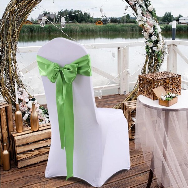 Traderight 20 Green Fabric Chair Sashes Covers Table Runner Wedding Party Event Decoration