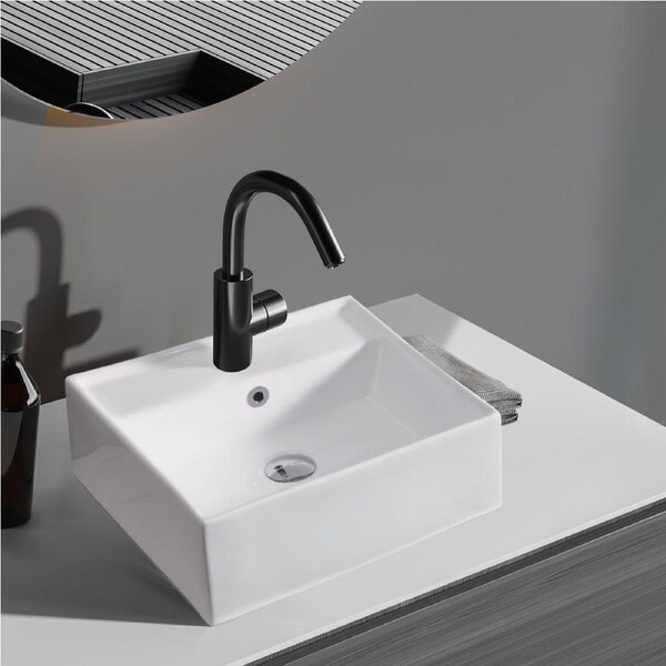 Traderight Ceramic Basin Bathroom Wash Counter Top Hand Wash Sink Vanity Above Rectangle