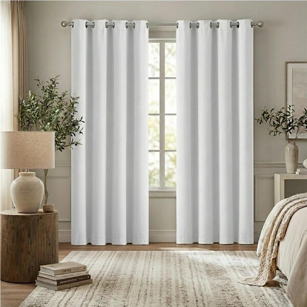 Marlow 2x Blockout Curtains Panels 3 Layers Eyelet Room Darkening 132x230cm Grey