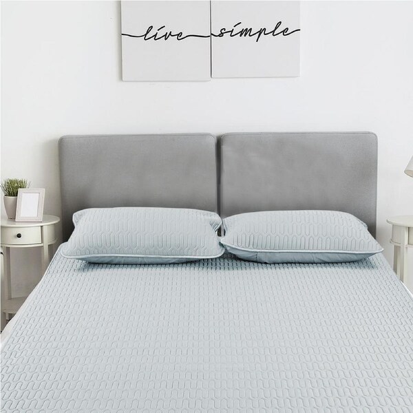 Dreamz Latex Cooling Bed Sheet Set Fitted Pillowcase Washable Summer 3Pcs Double