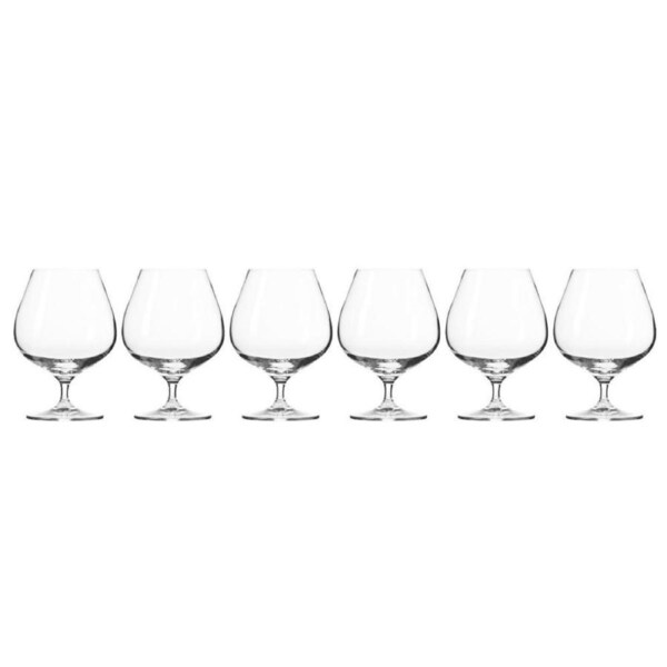 6pc Krosno Harmony Collection 550ml Cognac/Brandy/Spirit Glass Barware Glasses