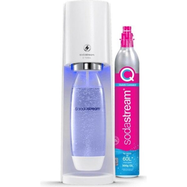 Sodastream E-Terra Starter Pack Soft Fizzy Drink Sparkling Electric Maker Soda Stream White