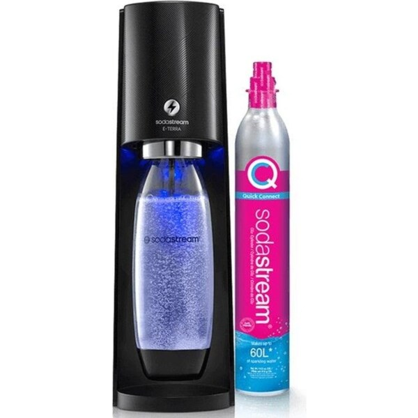 Sodastream E-Terra Starter Pack Soft Fizzy Drink Sparkling Electric Maker Soda Stream Black