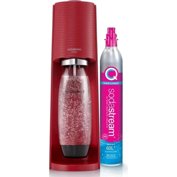 Sodastream Terra Starter Pack Soft Fizzy Drink Sparkling Maker Soda Stream Red