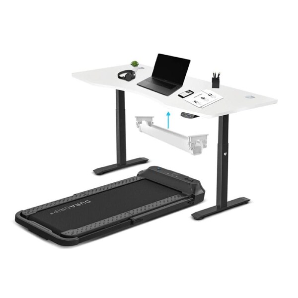 V-Fold Treadmill w/ ErgoDesk Auto White Standing Desk 1500mm