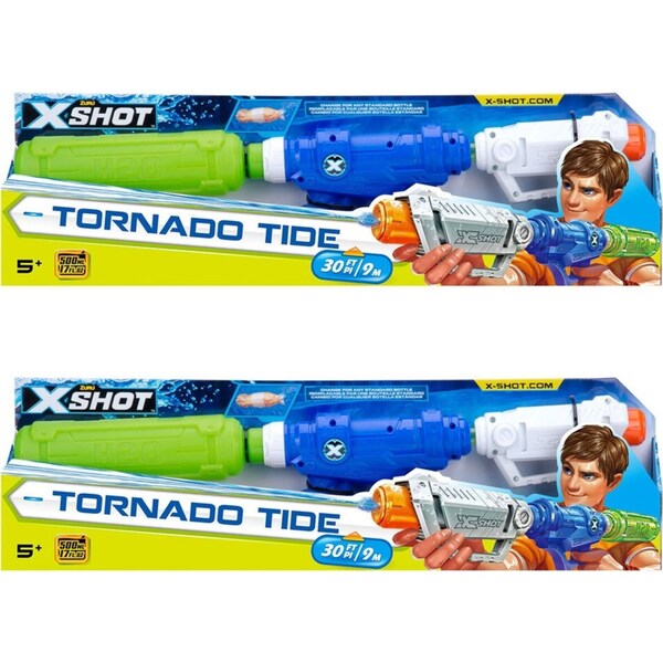 2x Zuru XSHOT Water Gun Blaster Kids/Childrens Toy - Tornado Tide 550ml 5+