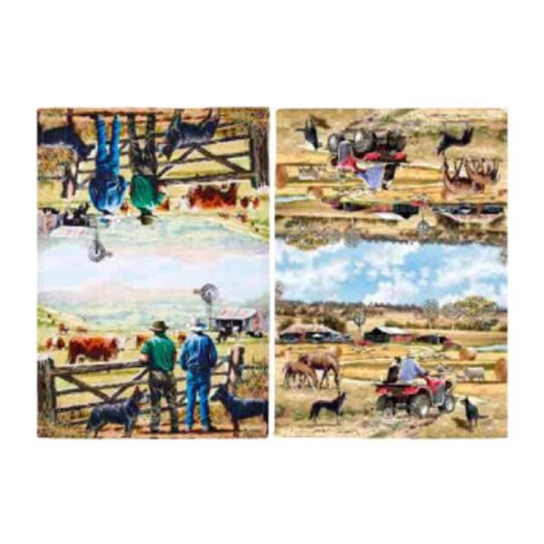 Ashdene Tea Towels Farming Life Farmer 2 Pack Assorted Teatowels
