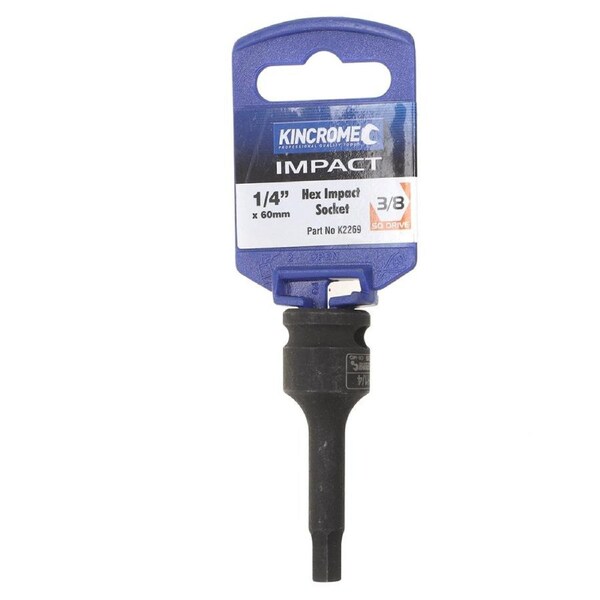 KINCROME&nbsp;3/8" Drive Hex Impact&nbsp;Socket&nbsp;- 1/4" x 60mm