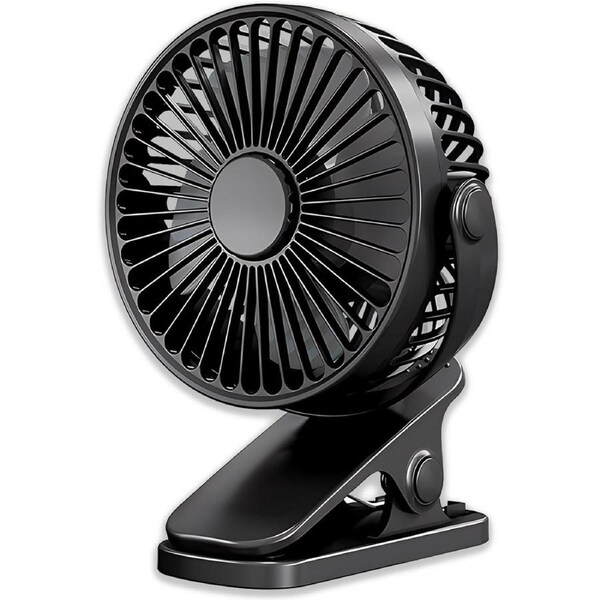 Portable Clip Fan - Battery Operated, 3 Speed, Quiet Rechargeable