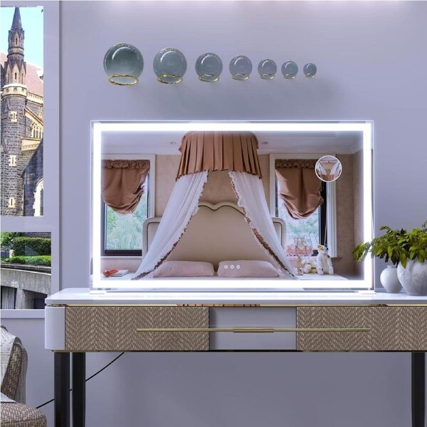 Lighted Vanity Mirror with Touch Control - 101.6x61.8cm - White