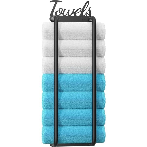 Wall-Mounted Towel Racks for Bathroom Storage - Black