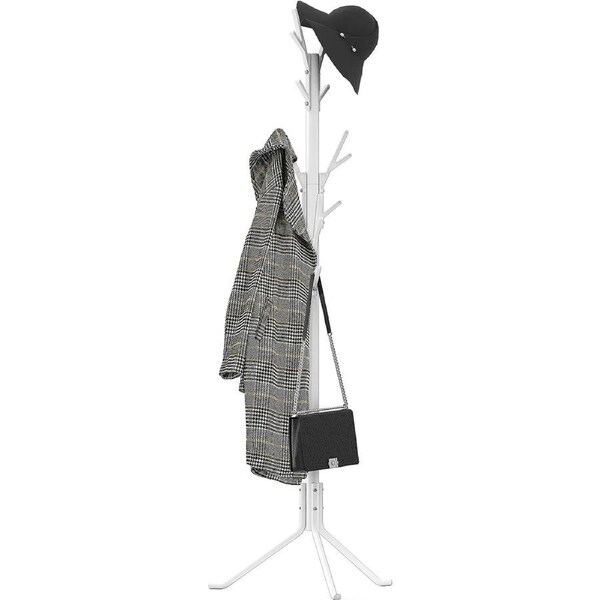 18-Hook Tree Coat & Hat Hanger in White