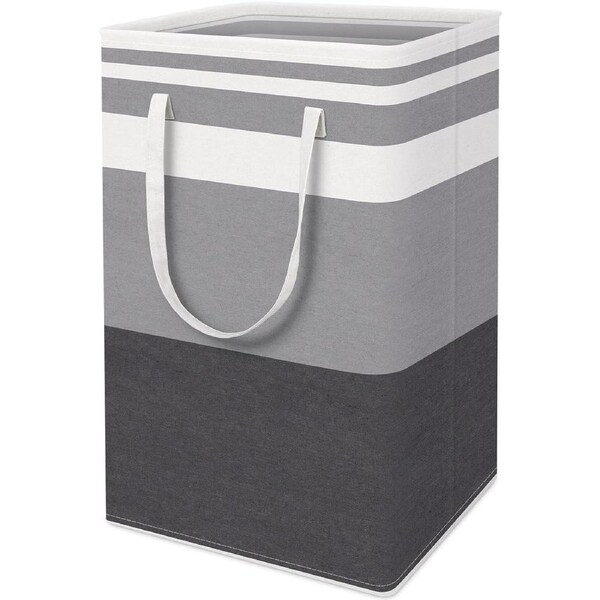Large Waterproof Laundry Basket with Extended Handles - 1 Pack (Gradient Grey)