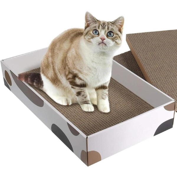3-in-1 Durable Cat Scratcher Cardboard Refill for Reversible Scratch Box