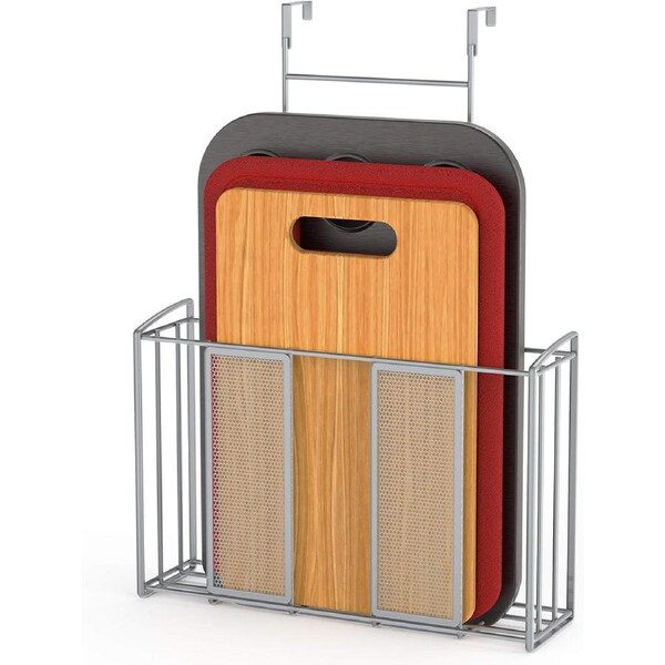 Silver Mesh Over Door Kitchen Organizer - Less than 50 Characters