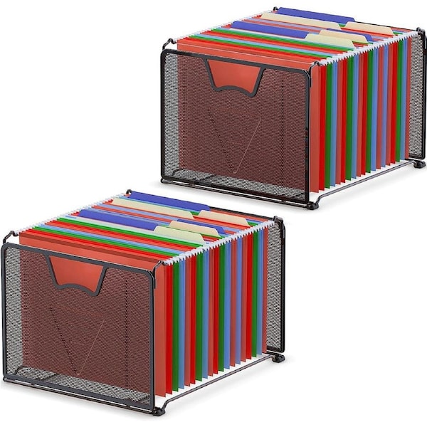 2-Pack Hanging File Folders - Black