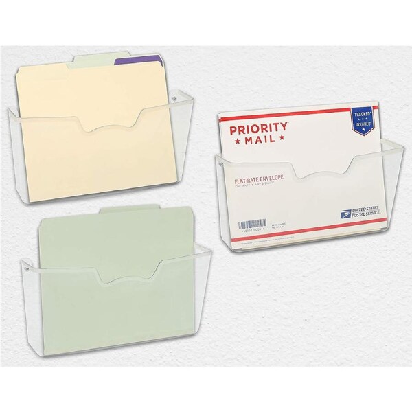 Clear Plastic Wall File Organizers - 3 Pack