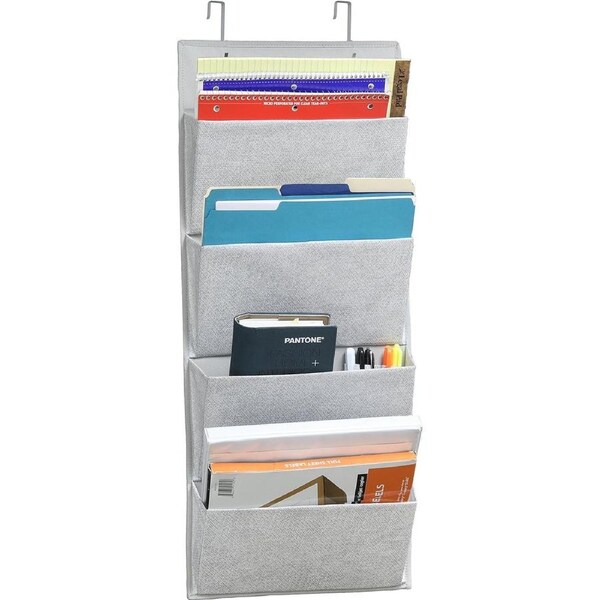 4-Pocket Wall Hanging File Organizer for Office Supplies