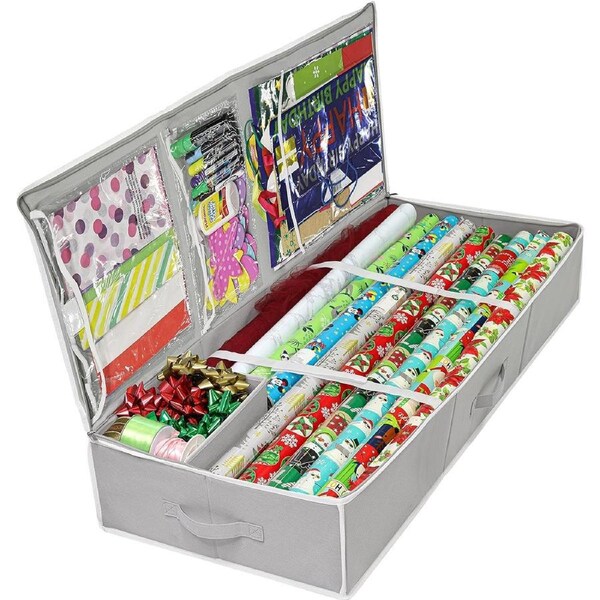 Grey Wrapping Paper Storage Container