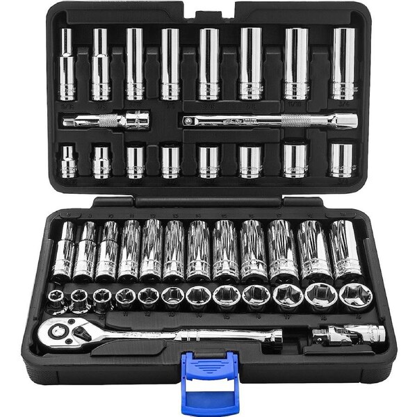 45-Pc EPAuto 3/8 Drive Socket Set w/ 72-Tooth Ratchet