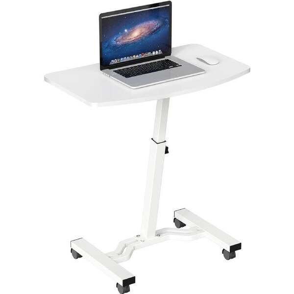 Adjustable Laptop Stand Cart - 28-33'' Height, White