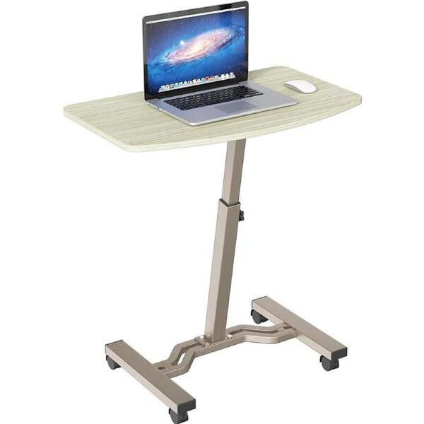 Adjustable Laptop Stand Cart, 28-33 Height, Maple Finish