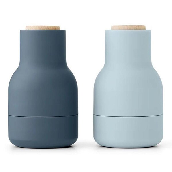 Audo Set of 2 Small Salt & Pepper Bottle Grinders Blue