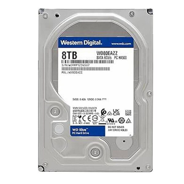Western Digital Blue PC Desktop 8TB 3.5' Hard Drive SATA 6Gb/s 5640RPM 256MB Cache CMR 2-Year Limited Warranty