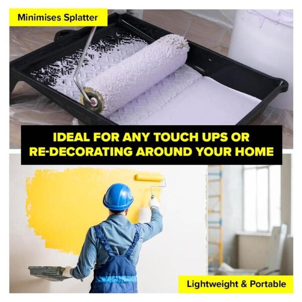 Paint Tray & Roller Set Black, 360mm Paint Tray x 60mm Deep, 225mm Roller Frame