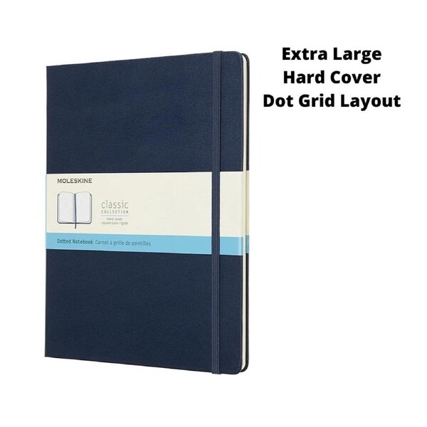 Moleskine Classic Extra Large Hard Cover Notebook Dot Grid - Sapphire Blue