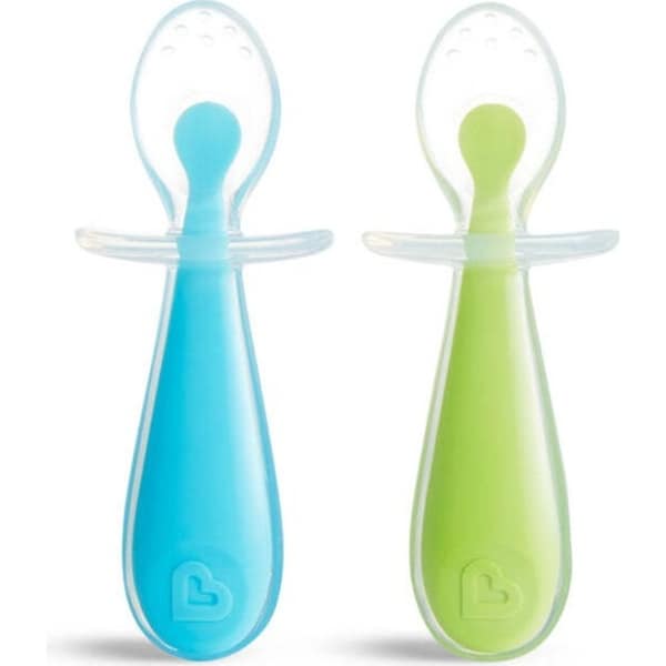 2PC Munchkin Gentle Scoop Toddler/Baby Silicone Training Spoons Set 6M+