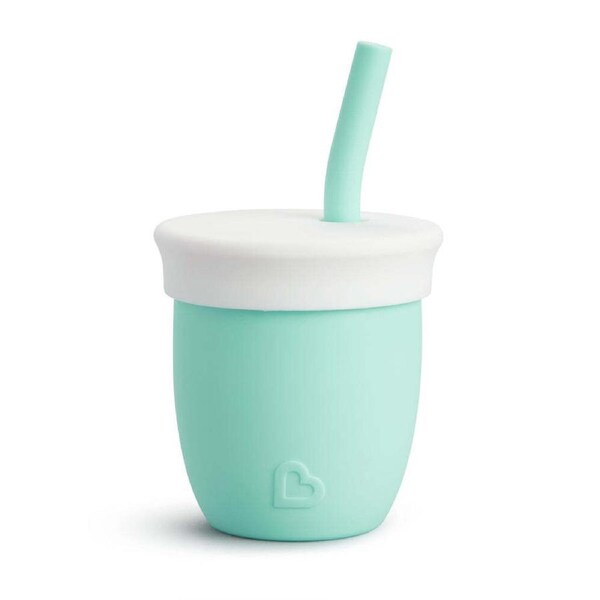 Munchkin 4oz/118ml C'est Silicone! Open Training Sippy Cup with Straw 6M+