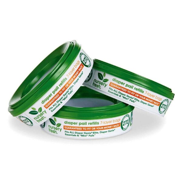 3PK Munchkin Nursery Fresh Diaper Bin Refill for Diaper Genie & Munchkin Pails