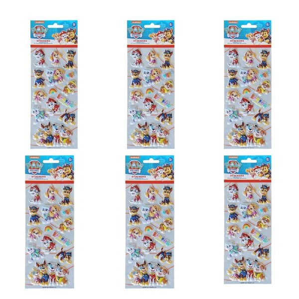 6x 3PK Haven Paw Patrol Kids Bubble & Fun Sticker Sheets Scrapbook Decals 3y+