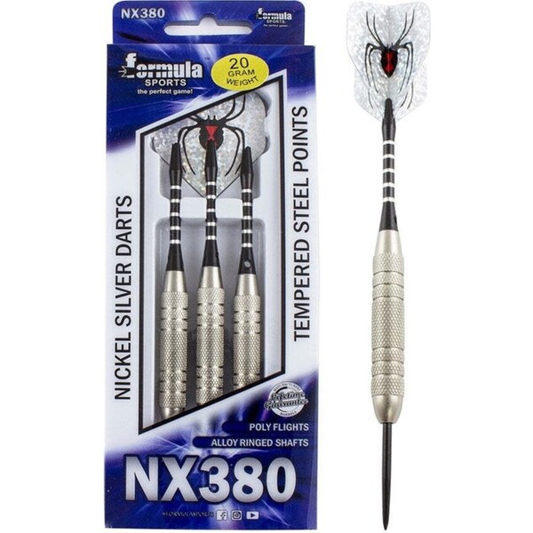 12pc Formula Sports NX380 20g Darts Nickel Silver Barrels Steel Tipped Point