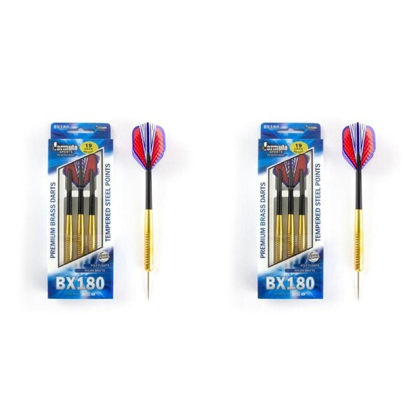 24pc Formula Sports BX180 Premium 22g Brass Barrel Darts Tempered Steel Tip