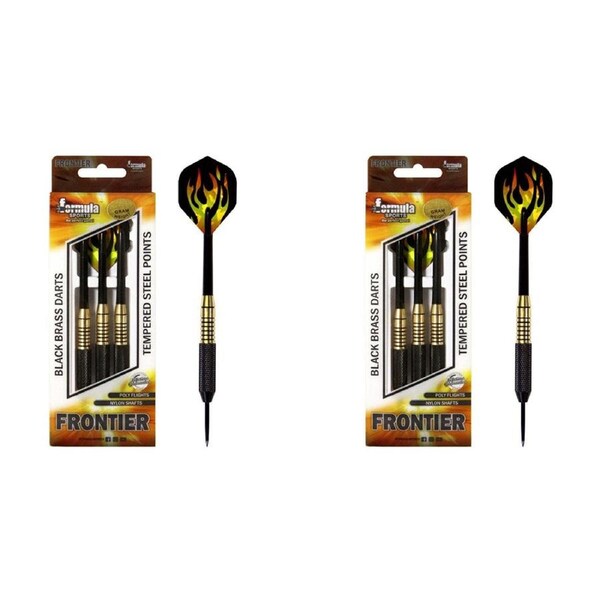 24pc Formula Sports 20g Frontier Black Brass Barrel Dart Tempered Steel Point