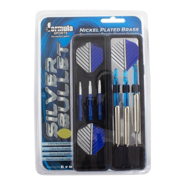 Formula Sports 22g Silver Bullet Nickel Plated Brass Darts Gift Pack w/ Case