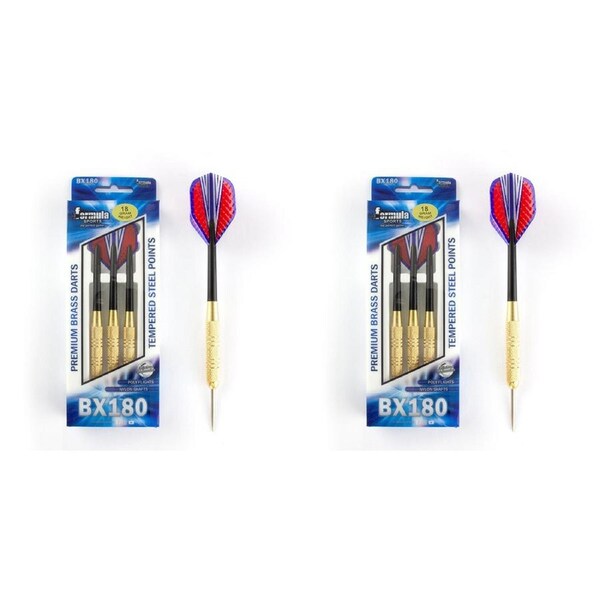 24pc Formula Sports BX180 Premium 21g Brass Barrel Darts Tempered Steel Tip