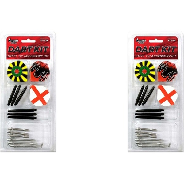 48pc Formula Sports Basic Dart Kit Steel Tip Accessory Set Flight/Nylon Shaft