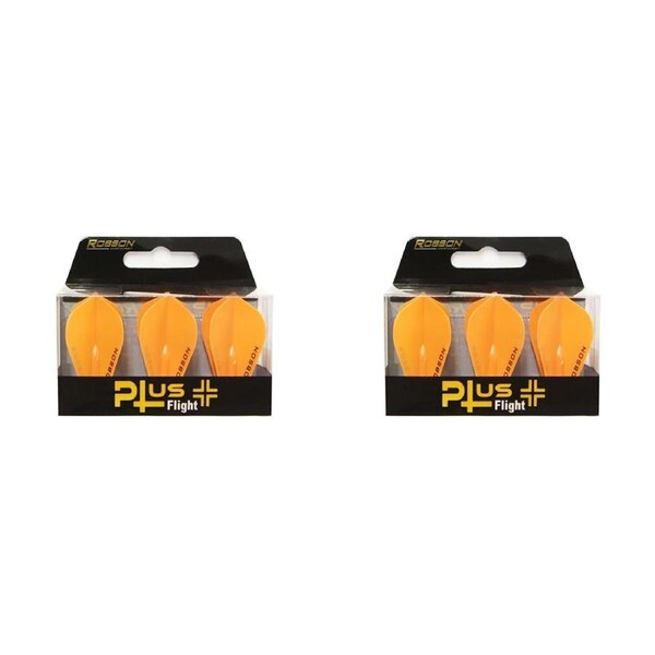 6pc Robson Plus Dart Flights F Shape Tail/Wing Replacement Accessory Set WHT