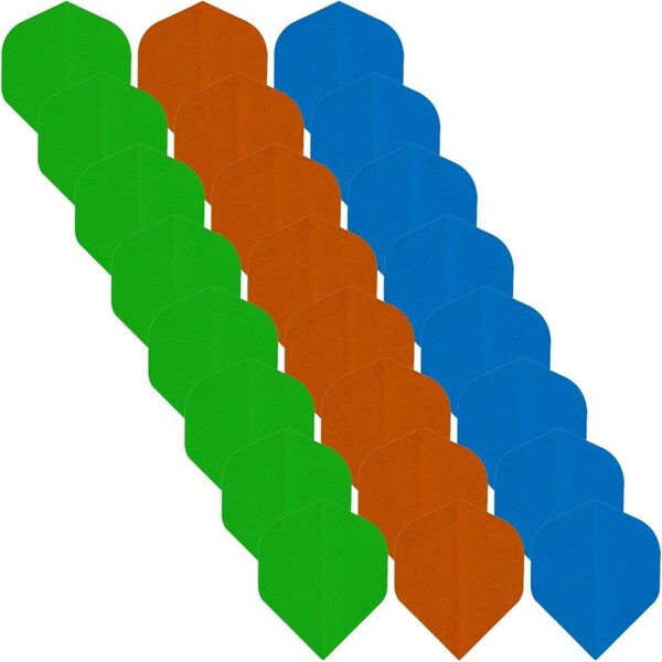 24pc Formula Sports Polyester Plain Dart Flights Pear Tail/Wing Assorted Set