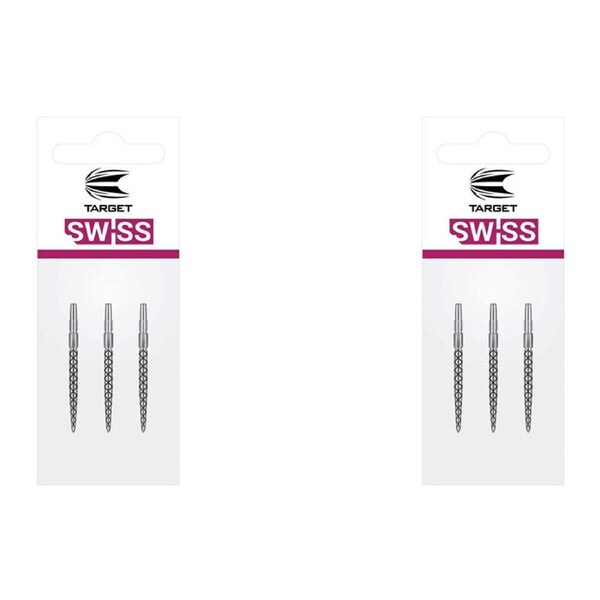 6pc Target 30mm Diamond Pro Swiss Point Accessory For Darts SP Barrels Silver