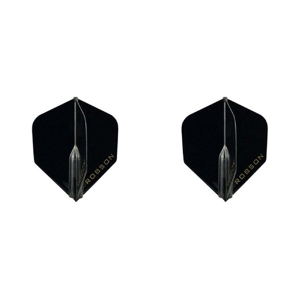 6pc Robson Plus Dart Flights Standard Tail/Wing Replacement Accessory Set BLK