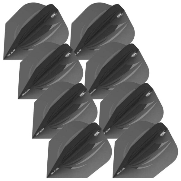 24pc Target ID Pro Ultra No.6 Dart Flight Wing Replacement Accessory Set Black