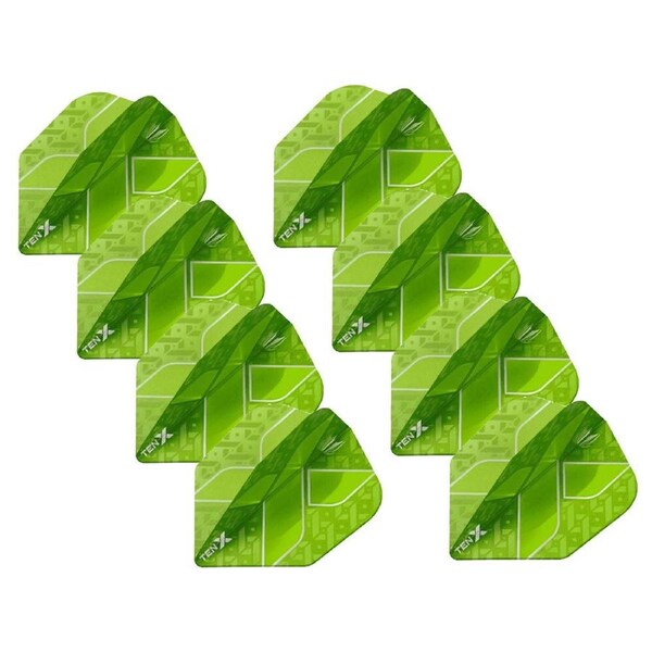 24pc Target Ten-X Ultra Dart Flights Standard Wing Accessory Set Lime Green