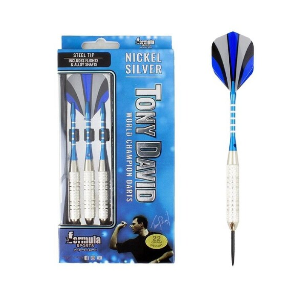 12pc Formula Sports Tony David 24g Darts Flight Shaft w/ Case Nickel Silver